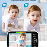 UKSUP Baby Monitor with Camera and Audio- Video Baby Monitor with 960ft Long Range, Remote Pan-Tilt-Zoom, Night Vision, Temperature Sensor, 2-Way Talk, 8 Lullabies, 30-Hour Battery & No WiFi