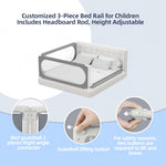 SeseYii Baby Bed Rail with Safety Y-Strap Extra Long Twin Full Queen King Size Infants Toddlers Guardrail with Reinforce Anchor (Grey, 78 inch)