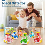 Jyusmile Press and Go Car Toddlers Toys for 1-2 Year Old Boy, 6 Pack Animal Baby Cars Toys for Age 0-2, Infant Push Go Vehicle Toys for 6-9-12-18 Months, First Birthday Gifts for 1-3 Boys Girls