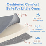 PAPAMAT 1.3" Thick Baby Floor Play Mat 50x50, Basic Padded Foam Mat for Tummy Time Crawling, Non Slip Cushioned for Babies Toddlers Infants Kids (Dark Grey)