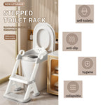 PandaEar Toilet Potty Training Seat with Step Stool Ladder, Comfortable Safe Potty Seat with Anti-Slip Pads Ladder & Bear Design for Kids Boys Toddlers -Grey