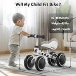 allobebe Baby Balance Bike for 1 Year Old, Toddler First Balance Bike, No Pedal Infant 4 Wheels Baby Walker First Birthday Gift, Mini Bike for 12-24 Months, Spotty Dog