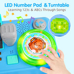 Baby DJ Table for Toddlers 1-3, Baby Musical Piano Toys 6-9-12-18 Months Toddler Activity Learning DJ Mixing Table with Music & Light Educational Toys for 1 Year Old Boy Girl Christmas Birthday Gifts