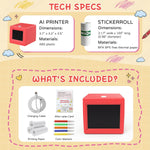 AI Voice-Powered Sticker Maker for Kids, Portable Thermal Printer with 6 Art Modes, Custom Sticker Machine Box for Journaling, School Projects & DIY Crafts, Creative Toy Gift for Boys Girls Ages 3+