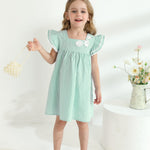 Kucnuzki Baby Girl Clothes 3 6 Month Girl Clothes Summer Baby Green Dress Ruffle Fly Sleeve Square Neck A Line Casual Sundress Infant Dress Cute 2 Piece Outfit