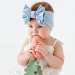 Baby Bling 2PK FAB-BOW-OUS®: dusty blue + white
