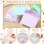 Saypacck 9 Pads Wildflower Sticky Notes 3x3 Inch Cute Self Stick Notepads Notes Adhesive Memo Pad Office Decor Gifts for Students School Teacher Meeting Office Supplies