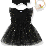 Renotemy Baby Girl Flower Dress Summer, Tutu Tulle Boho Princess Wedding Birthday Party Dresses for Infant Girls 0-18 Months