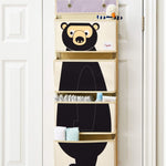 3 Sprouts Over The Door Baby Organizer - Essential Newborn Nursery Storage, Toy Organizer for Room and Closet - Bedroom Storage - Hooks Included, Bear