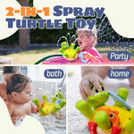 Sizobi Baby Bath Toys, Rechargeable Turtle Bath Toy Sprinkler for Toddler with 5 Rings, Bathtub Fountain Spray Toy,Pool Water Bath Toys for Kids Ages 1-3 Boys Easter Basket Stuffers Birthday Gifts