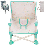 Portable 3-in-1 Baby Booster Seat, Cozy Floor Seat, Feeding Seat with Tray, Compact Foldable Toddler Booster with Child Safety Belt Carry Bag, Perfect for Travel (Sand Checker)