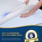 Premium 100% Waterproof King Mattress Protector Breathable Cooling 3D Air Fabric Cover Smooth Soft Hypoallergenic Noiseless Bed Cover Machine Washable Vinyl Free, 8-21'' Deep Pocket