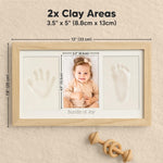 KeaBabies Baby Hand and Footprint Kit - Clay Handprint Keepsake Frame, Newborn Nursery Picture Frame, Personalized New Mom Gifts for Baby First Christmas Shower (Ash Wood)