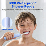 SAKYPRORAL Kids Electric Toothbrush for Teens Tween (6-15Y), Smart AI Screen with Brushing Score, Soft Bristles, Visual Timer for Braces, 150 Days Battery with Travel Case (Blue)