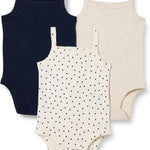 Amazon Essentials Baby Girls' Sleeveless Bodysuits, Pack of 3