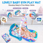 VZO Baby Gyms Play Mats, Infant Play Mat and Activity Gym, Baby Play Piano Gym Mat, Play Mats for Babies Newborns and Toddlers, Tummy Time Activity Mat Toys 0-3-6-12 Months (Blue)