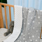 Soarwg Kids Baby Blanket Unisex Newborn, Super Soft Nursery Minky Blankets with Muslin Cotton for Boys Girls, Toddler Baby Nursery Bed Blanket Shower Gifts, 30 x 40 Inch