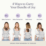 Ergobaby Omni Classic Baby Carrier Newborn to Toddler - Breathable Baby Carriers for Summer - All-Position Carrier with Lumbar Support (7-45 Pounds), Cotton, Pearl Grey