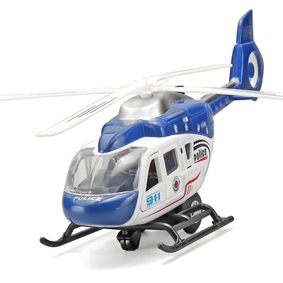 NOVAFUSION Kids Helicopter Toy Diecast Military Helicopters Model Kit,Pull Back Toy Helicopter with Lights and Sound,Toy Airplane with Rotatable Propeller,Helicopters Toys for Boys Age 4-7（Blue）