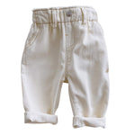 famuka Baby Soft Jeans Unisex Boy Girl Casual Pants Little Kids Long Trousers (Beige, 6-12 Months)