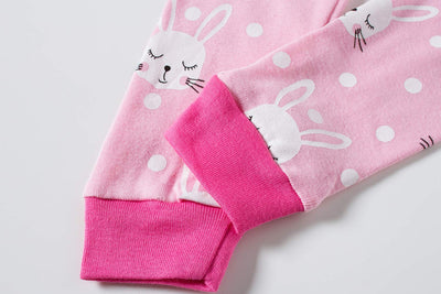 Little bety Girls Rabbit Long Sleeve Pajamas Toddler Girls Cotton Pjs Long Shirts Clothes 18Months Pink