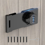 MeBantoo Household Cabinet Password Hasp Locks, Cabinet Locks with Combination, Door Security Slide Latch for Small Barn Doors, Bathroom, Outdoor, Garden (Black)