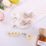12PCS Toddler Hair Accessories – Handmade Baby Girl Hair Clips with Embroidered Flowers, Bows, Butterflies & Snap Barrettes for Girls, Birthday, Halloween & Christmas Gift Set (Khaki white)
