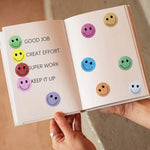 Yeachlaing 1 Inch Shiny Happy Face Stickers Circle Dots Labels Reward Stickers Teachers Sticker (500PCS,Multicolored)