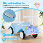 Costzon Toddler Ride On Toy, Classic Foot to Floor Sliding Car w/Steering Wheel, Horn, Headlights & Under Seat Storage, Kids Push Ride-Ons, Retro Baby Ride On Toys for Boys Girls 19-36 Months (Blue)