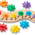 Melissa & Doug Rainbow Caterpillar Gear Toy With 6 Interchangeable Gears - For Toddlers And Babies