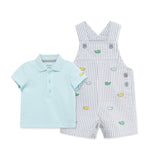 Little Me Clothes for Baby Boys' Whales Shortall Set, Grey, 18 Months