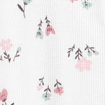 Simple Joys by Carter's Baby Girls' 2-Way Zip Thermal Footed Sleep and Play, Pack of 2, Pink Elephant/White Floral, Newborn
