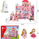 Huge Doll House Dollhouse with Light, Gift for Girls