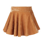 QinCiao Baby Toddler Girl Corduroy Pleated Skirt Mini Tutu Skirt Solid Color Slim Dress Yellow 18-24 Months