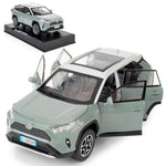 WAKAKAC Model Car 1/32 RAV4 Alloy Diecast Collectible Toy Car with Light and Sound Toy Vehicle Door Can Be Opened for Boys Kids Toddler Gift (Gray)