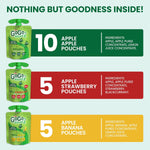 GoGo squeeZ Applesauce and Fruit Puree Variety Pack, Apple, Banana & Strawberry, 3.2 oz (Pack of 20), Unsweetened Fruit Snacks for Kids, Gluten Free, Nut Free and Dairy Free, BPA Free Pouches