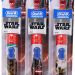 Oral-B Kid's Battery Power Toothbrush with Timer Featuring Disney's Star Wars Characters, Red, Pack of 3, Chewbacca, Darth Vader, and BB-8