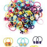 100pcs Mix Colors Girl's Elastic Hair Ties Soft Rubber Bands Hair Bands Holders Pigtails Hair Accessories for Girls Infants Toddlers Kids Teens and Children 100A