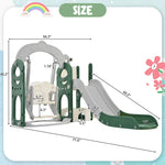 Merax 5-in-1 Toddler Slide and Swing Set, Kids Slide with Climber, Telescope and Storage Space, Outdoor Indoor Swing Slide Set for Toddlers Age 1+
