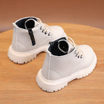 Happy Cherry Toddler Work Boots Baby 0-3 months Child's Combat Boots Anti Slip Ankle Boots Leather Shoes Flats Work Boots for Girls Boys