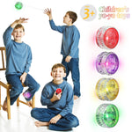 Toyvian Glow in The Dark Light Up Yo-Yo Set for Kids - 6 Pcs LED Light Up Yo Yo Ball Bulk, Flashing Plastic Entertaining Responsive Ball for Beginner Kids Birthday Party Goodie Bag Fillers