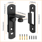 4 Packs 90 Degree Flip Barn Door Lock Latches, Matte Black Stainless Steel Gate Latch Security Door Latch for Barn Door, Pet Door, Bathroom, Cabinet Closet, Window, Sliding Door Lock
