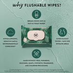 The Honest Company Plant-Based Flushable Wipes | 99% Water, Hypoallergenic, EWG Verified, Safe to Flush | Fragrance Free, 126 Count