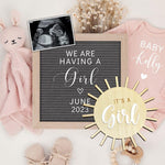 Double Sided Sun Gender Reveal Sign, Boho Sun Baby Boy or Girl Pregnancy Birth Announcement Wooden Sign, It's A Boy Girl Photo Prop, New Mom Gift, Sun Baby Shower Hospital Nursery Sign