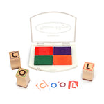 Melissa & Doug Wooden Alphabet Stamp Set - 56 Stamps with Lower-Case and Capital Letters Preschool Writing Toys, ABC Stamps, Kids Arts & Crafts, Letter for Kids Ages 4+