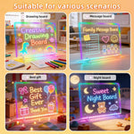 Led Note Board with Colors,16''Drawing Tablet,6 Modes & 8 Colors Light Up Drawing Board,Kids Toy with 13 Light Effects,Birthday Holiday Day Gifts for Girls & Boys Age 3+,Tracing Book（White）