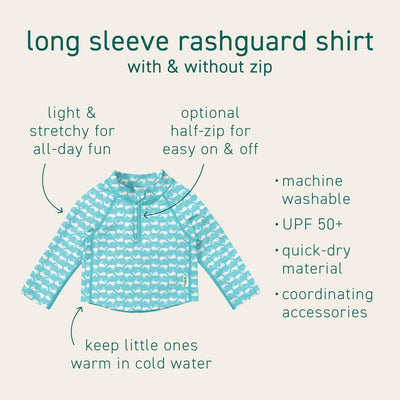 Green Sprouts Boys' Long Sleeve Rashguard | All-Day UPF 50+ Sun Protection—Wet Or Dry, White, 24 Month
