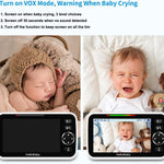 HelloBaby No WiFi Baby Monitor 5" Screen 30-Hour Battery Pan-Tilt-Zoom Video Upgrade with Camera and Audio, Night Vision, VOX, 2-Way Talk, 8 Lullabies and 1000ft Range