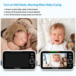 HelloBaby Wall Mounted Baby Monitor No WiFi, 5'' Sreen with 30-Hour Battery, Crib Camera Baby Monitor with Camera and Audio, Hello Baby Monitor with Mount