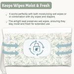 Baby wipes dispenser，portable baby wipes holder for outdoor, Refillable baby wipes container, on the go wet wipe pouch for travel, resuable wipes dispenser for hiking (sage)
